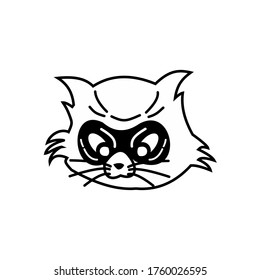 Vector image of cat face for animals Black and White Logo, Sign, Design. symbol. Illustrator.