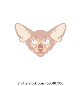 Vector image of a cat face design on white background