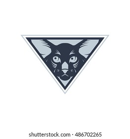 Vector image of cat face on white background. Vector cat head for your design