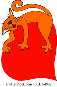 vector image cat and heart