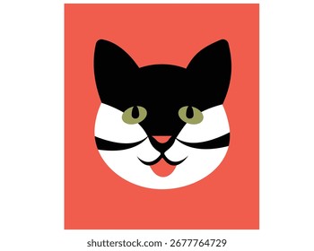 vector image of cat on green pet care logo design vector template and icon set.