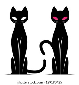 Vector image of a cat on white background