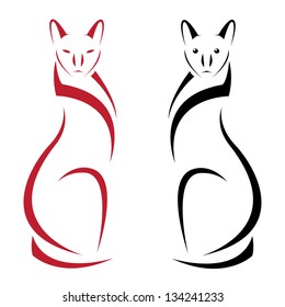 Vector image of an cat on white background