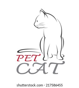 Vector image of an cat on white background. Vector cat for your design.