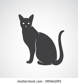 Vector image of an cat on a white background. Silhouette