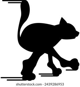 vector image of a cat running