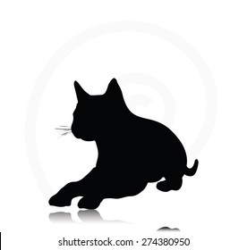 Vector Image - cat silhouette isolated on white background
