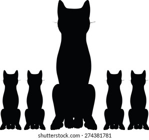 Vector Image - cat silhouette isolated on white background
