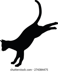 Vector Image - cat silhouette isolated on white background
