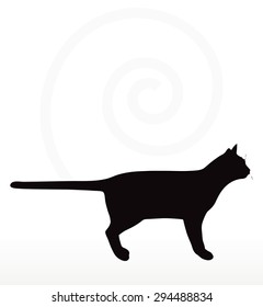 Vector Image - cat silhouette in standing pose isolated on white background