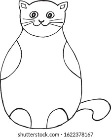 Vector image of a cat.Design of covers, openly, print of clothes, wrapping paper.	