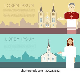 Vector image of a catholic church banner