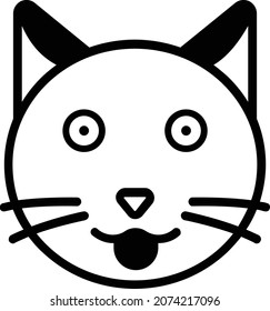 vector image cat's head white background  used for logo design elements 