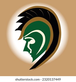 Vector image of a cavalry troop helmet logo