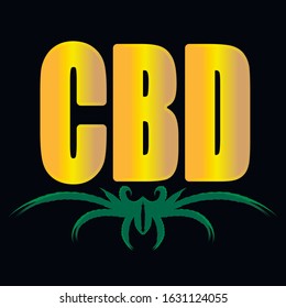 vector image cbd. Hemp style logo