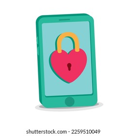 vector image of cell phone with love messages on white background