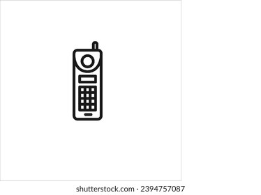 vector image of a cellphone, black and white combination, black and white background