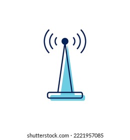 icono de antena de señal celular de imagen vectorial con fondo blanco