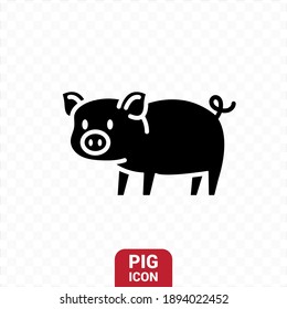 Vector image. Cerso icon. Image of a pretty pig.