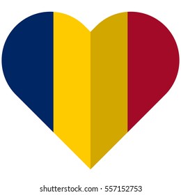 Vector image of the Chad flat heart flag