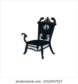 vector image of chair, black color, white background.