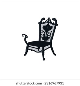 imagen vectorial de la silla, color negro, fondo blanco.