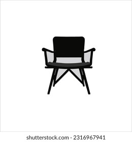 imagen vectorial de la silla, color negro, fondo blanco.