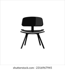 vector image of chair, black color, white background.