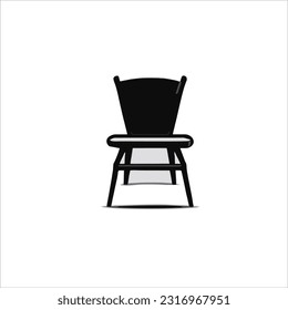 imagen vectorial de la silla, color negro, fondo blanco.