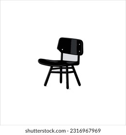 vector image of chair, black color, white background.