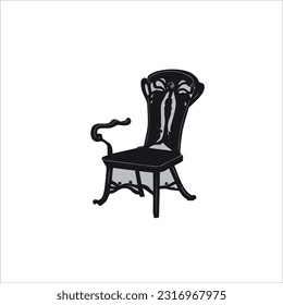 vector image of chair, black color, white background.
