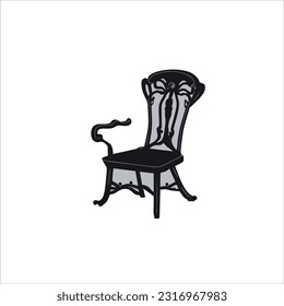 vector image of chair, black color, white background.