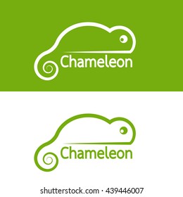 Vector image of chameleon design on white background and green background, Vector chameleon for your design.