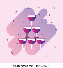 
Vector image of the champagne glasses icon
