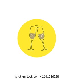 Vector image of the champagne glasses icon on white background