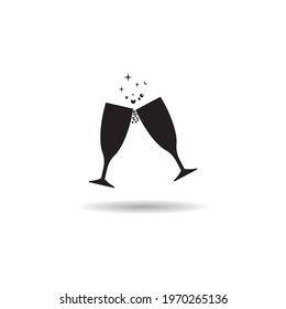 Vector image of the champagne glasses icon.