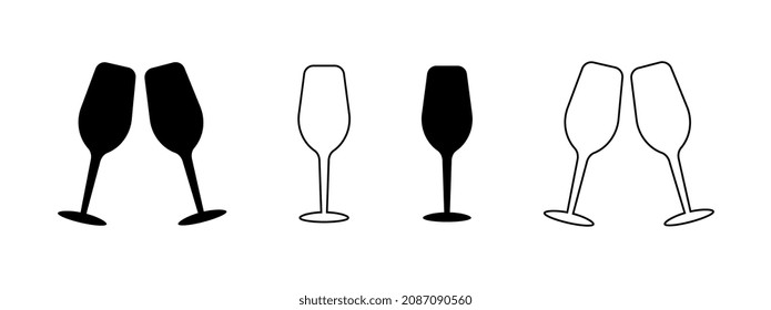 Vector image of the champagne glasses icon.