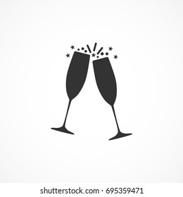 Vector image of the champagne glasses icon.
