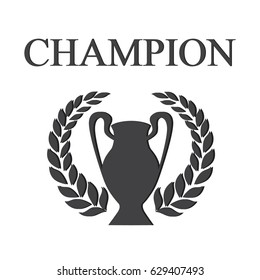 Vector image, champions cup on a white background.