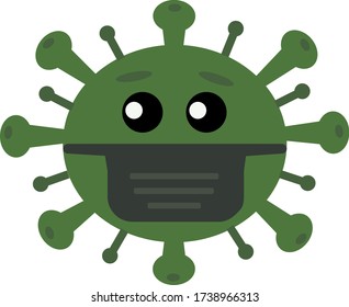 Vector image of the character Coronavirus Covid 19