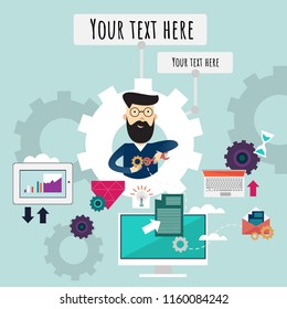 Vector image of character for web illustration