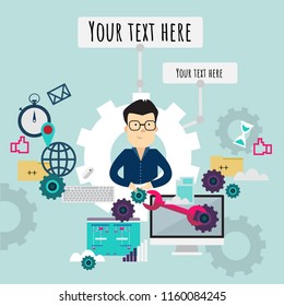 Vector image of character for web illustration