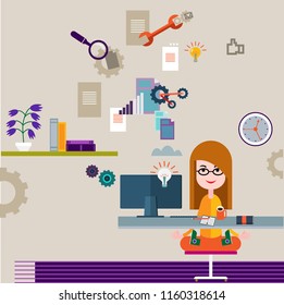 Vector image of character for web illustration