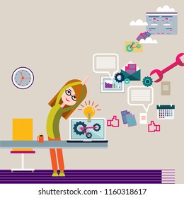 Vector image of character for web illustration