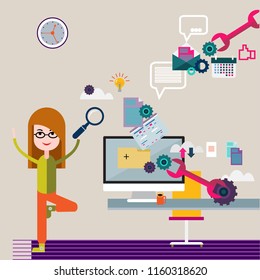 Vector image of character for web illustration
