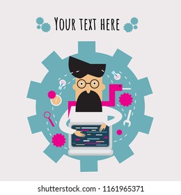 Vector image of character for web illustration