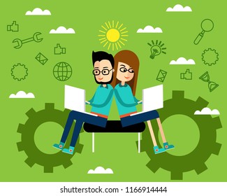 Vector image of character for web illustration