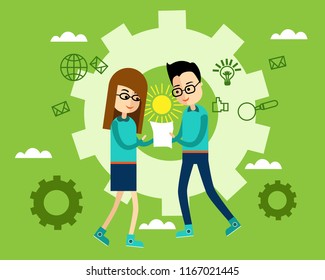 Vector image of character for web illustration