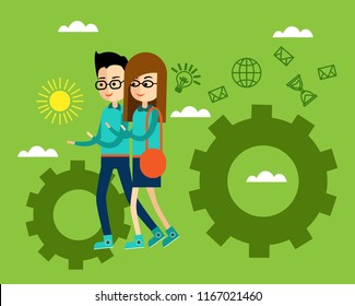 Vector image of character for web illustration