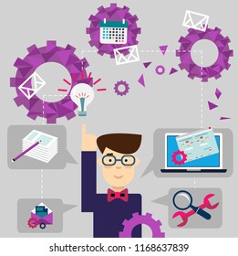 Vector image of character for web illustration